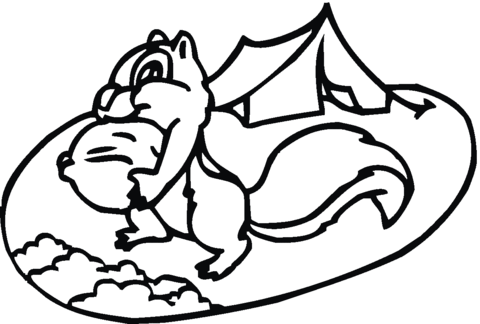 Chipmunk At Camp Coloring Page